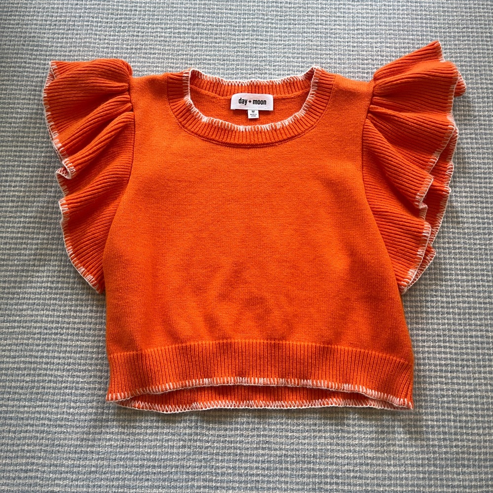 Ruffle Sweater Top Day and Moon